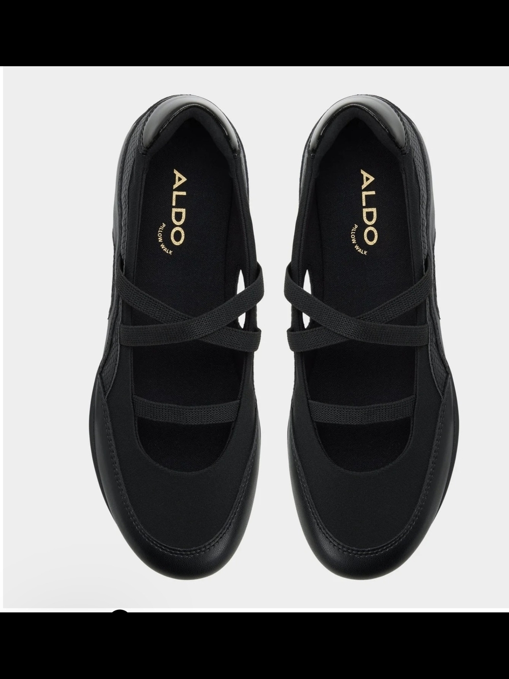 ALDO Women’s Black Cross-Strap Ballet Sneakers